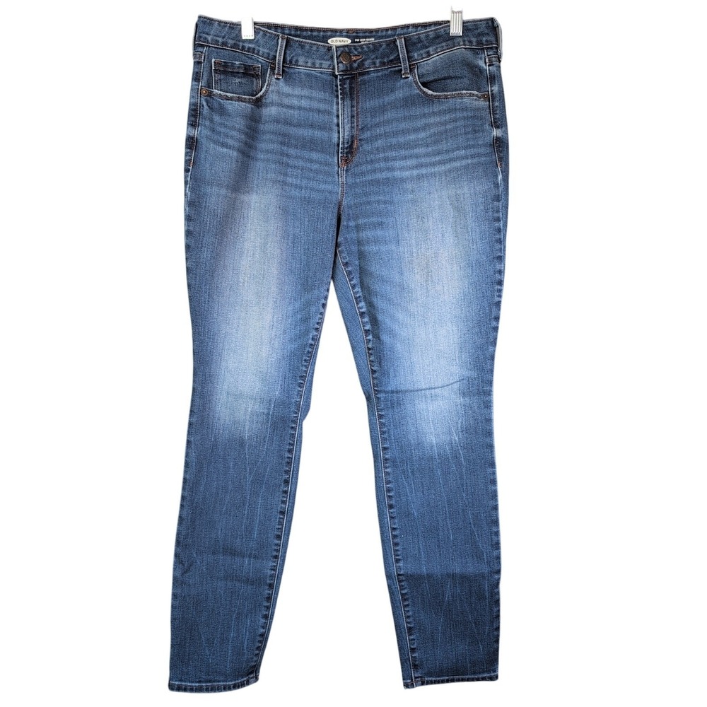 Old Navy Pop Icon Skinny Jeans Womens 14 Mid Rise Blue Denim Basic Casual School